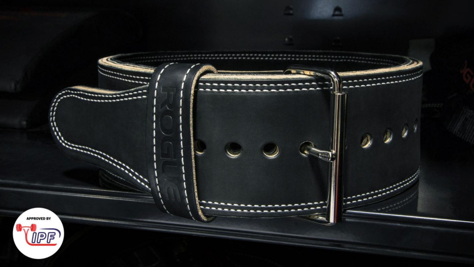 Rogue 13mm Powerlifting Belt Black Leather Weight Training